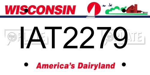 IAT2279 Wisconsin License Plate