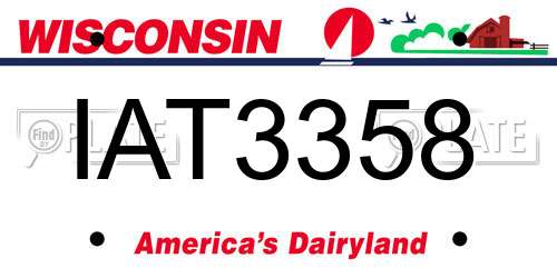 IAT3358 Wisconsin License Plate