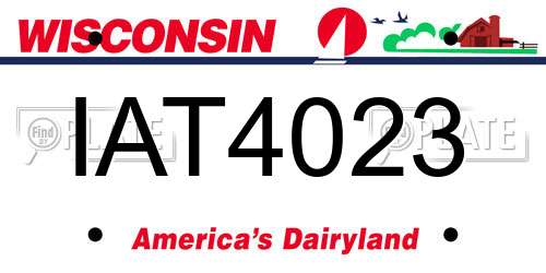 IAT4023 Wisconsin License Plate