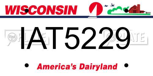 IAT5229 Wisconsin License Plate