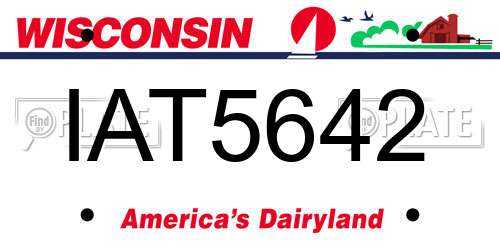 IAT5642 Wisconsin License Plate