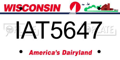 IAT5647 Wisconsin License Plate