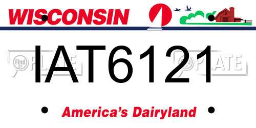 IAT6121 Wisconsin License Plate