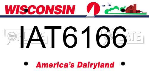 IAT6166 Wisconsin License Plate