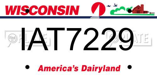 IAT7229 Wisconsin License Plate