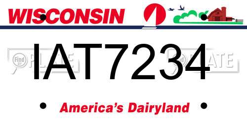 IAT7234 Wisconsin License Plate
