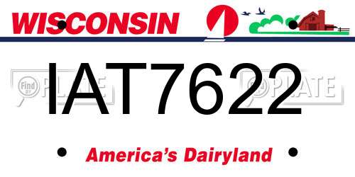 IAT7622 Wisconsin License Plate