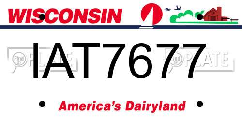 IAT7677 Wisconsin License Plate