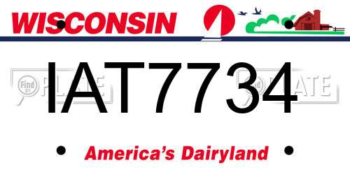 IAT7734 Wisconsin License Plate