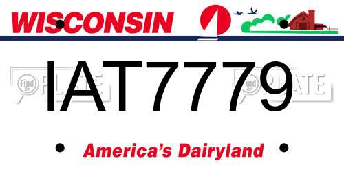 IAT7779 Wisconsin License Plate