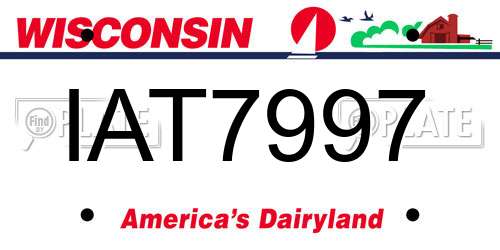 IAT7997 Wisconsin License Plate