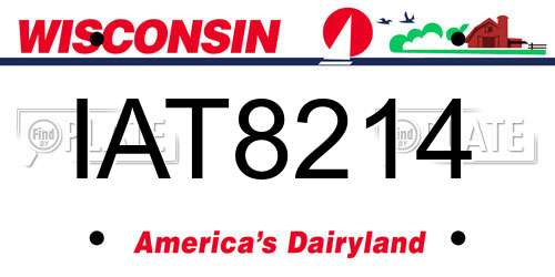 IAT8214 Wisconsin License Plate