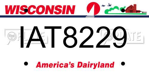 IAT8229 Wisconsin License Plate