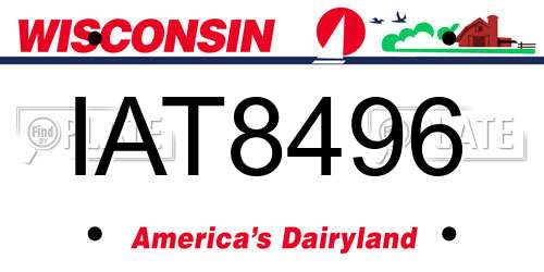 IAT8496 Wisconsin License Plate