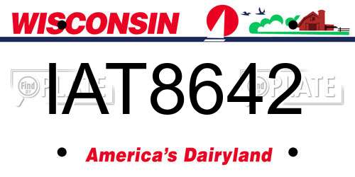 IAT8642 Wisconsin License Plate