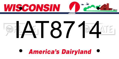IAT8714 Wisconsin License Plate