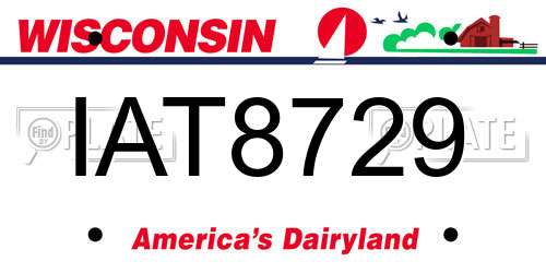 IAT8729 Wisconsin License Plate