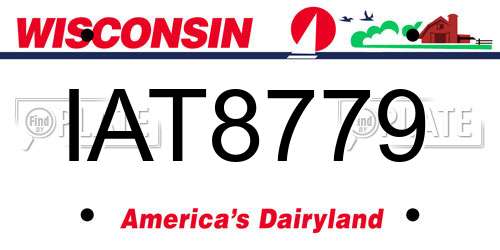 IAT8779 Wisconsin License Plate