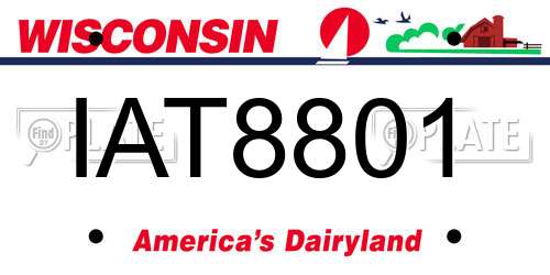 IAT8801 Wisconsin License Plate