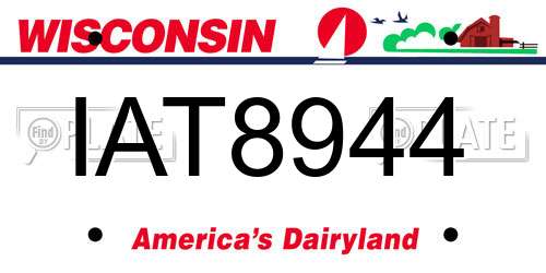 IAT8944 Wisconsin License Plate