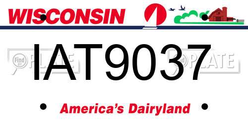 IAT9037 Wisconsin License Plate