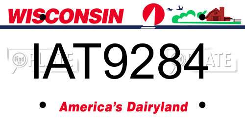 IAT9284 Wisconsin License Plate