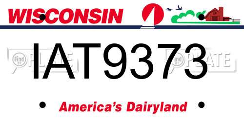IAT9373 Wisconsin License Plate