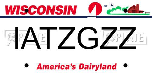 IATZGZZ Wisconsin License Plate