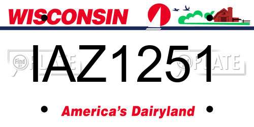 IAZ1251 Wisconsin License Plate