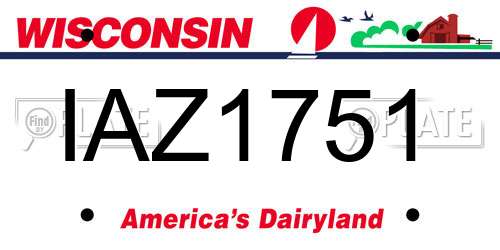 IAZ1751 Wisconsin License Plate