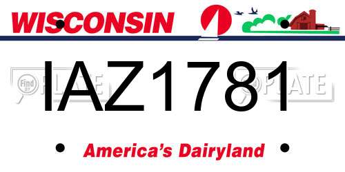 IAZ1781 Wisconsin License Plate