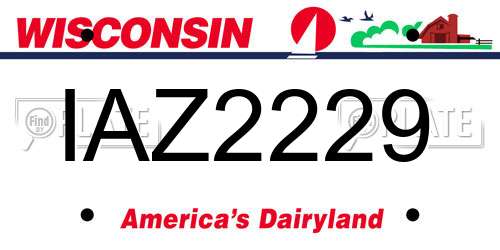 IAZ2229 Wisconsin License Plate