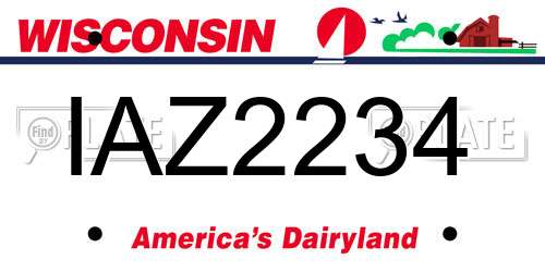IAZ2234 Wisconsin License Plate