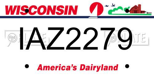 IAZ2279 Wisconsin License Plate