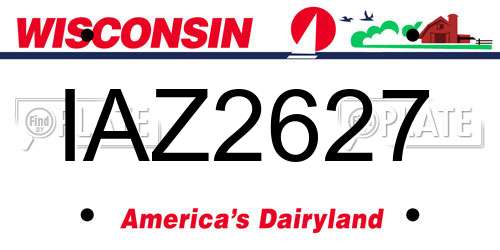 IAZ2627 Wisconsin License Plate