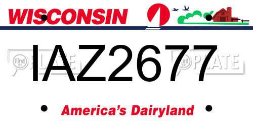 IAZ2677 Wisconsin License Plate