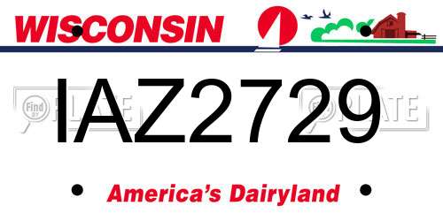 IAZ2729 Wisconsin License Plate