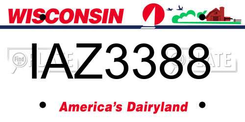 IAZ3388 Wisconsin License Plate