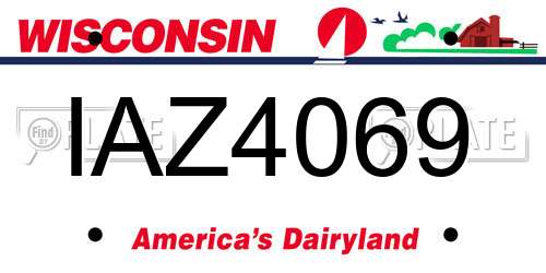 IAZ4069 Wisconsin License Plate