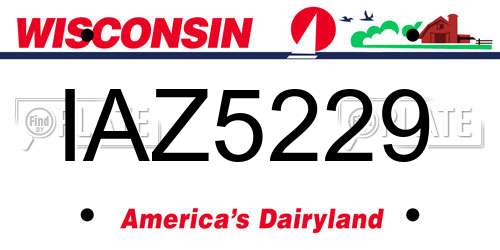 IAZ5229 Wisconsin License Plate