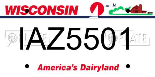 IAZ5501 Wisconsin License Plate