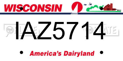 IAZ5714 Wisconsin License Plate