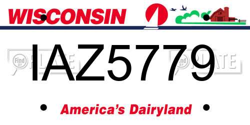 IAZ5779 Wisconsin License Plate
