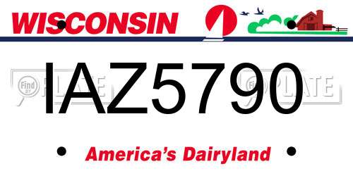 IAZ5790 Wisconsin License Plate