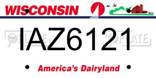IAZ6121 Wisconsin License Plate