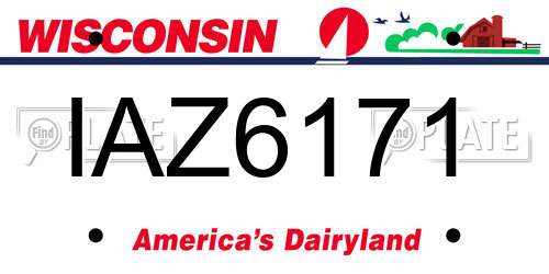 IAZ6171 Wisconsin License Plate