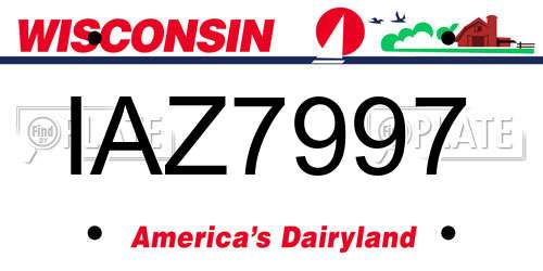 IAZ7997 Wisconsin License Plate