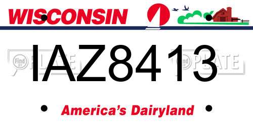 IAZ8413 Wisconsin License Plate