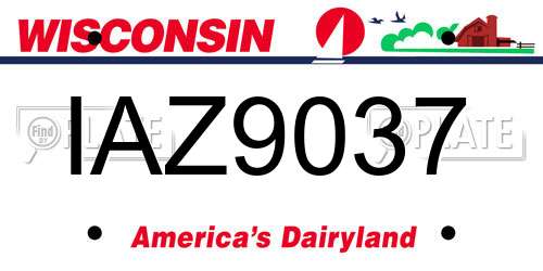 IAZ9037 Wisconsin License Plate