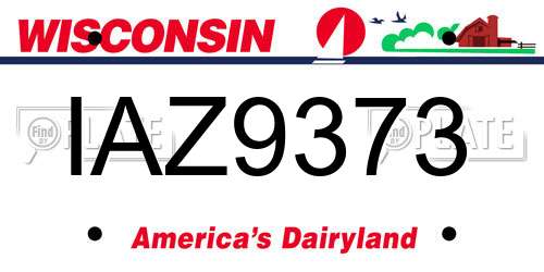 IAZ9373 Wisconsin License Plate
